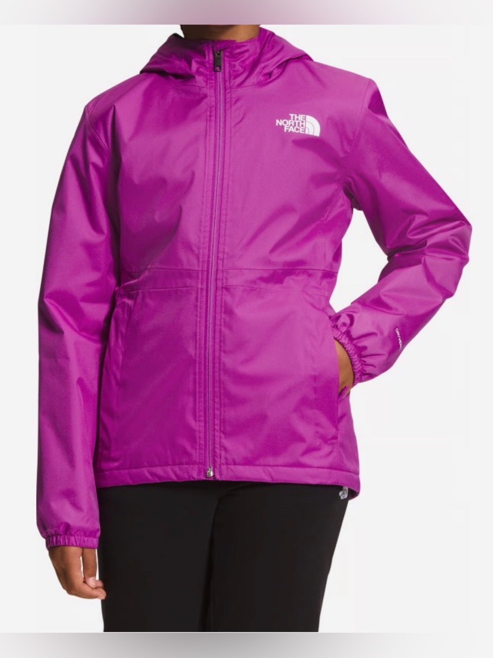The North Face Kids Hooded Raincoat in Vibrant Magenta